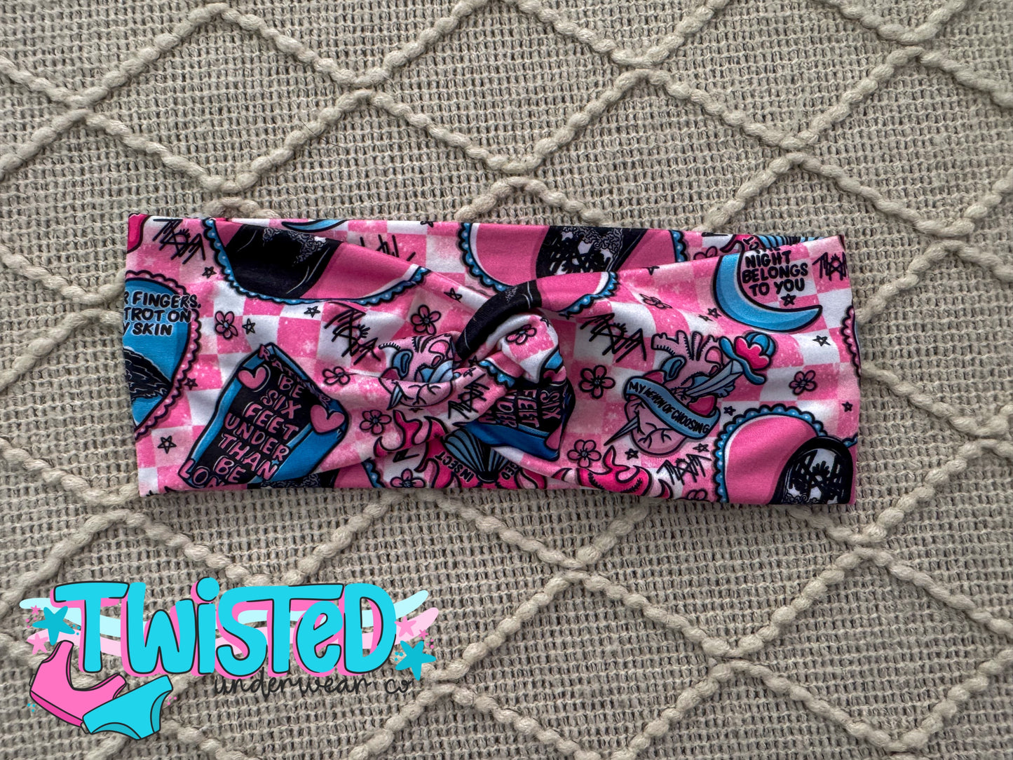 ADULT TWISTED HEADBAND - ST PINK