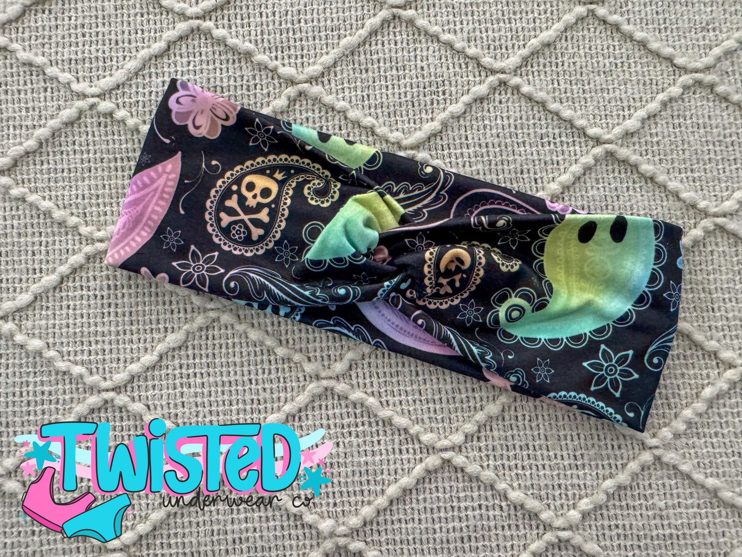 ADULT TWISTED HEADBAND - Paisley Ghosts