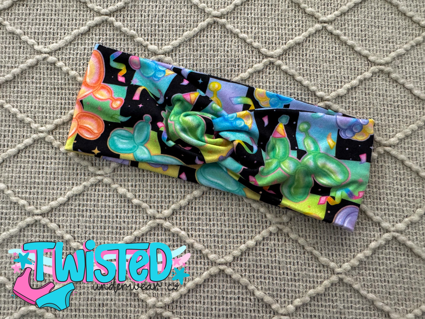 ADULT TWISTED HEADBAND - Birthday Balloon Dogs