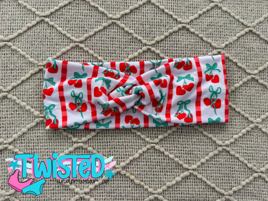 ADULT TWISTED HEADBAND - CHERRIES