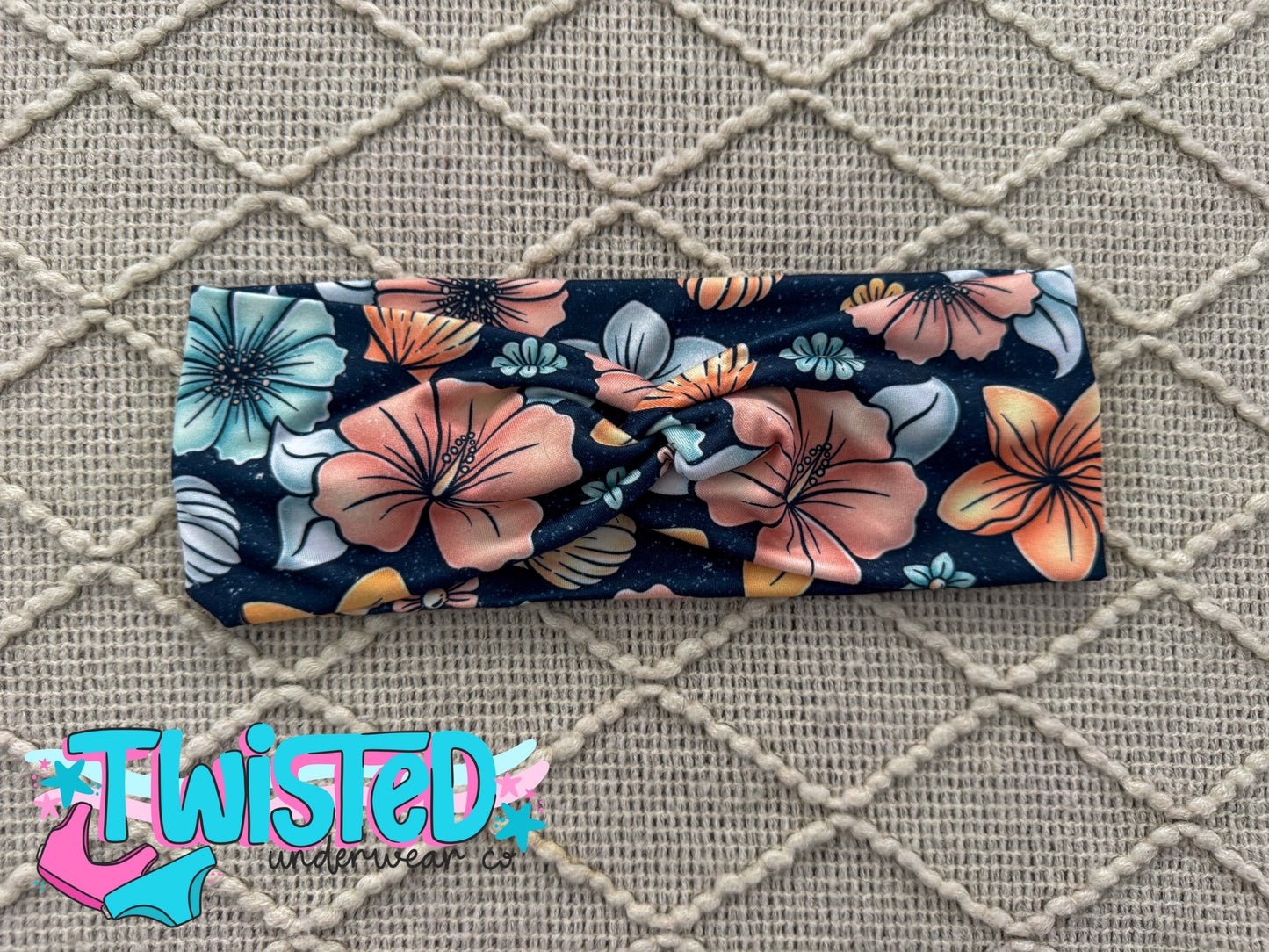 ADULT TWISTED HEADBAND -  SUMMER FLOWERS