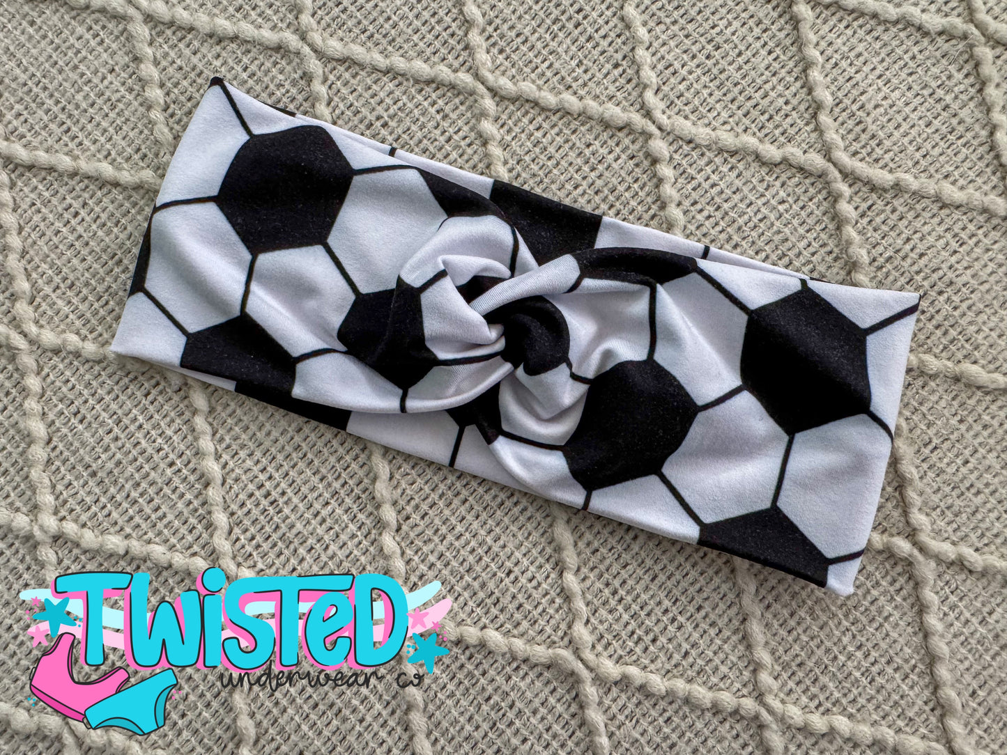 ADULT TWISTED HEADBAND - SOCCER