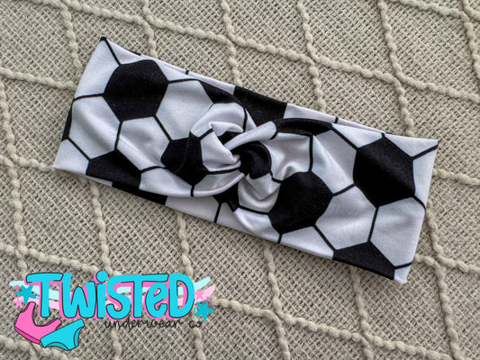 ADULT TWISTED HEADBAND - SOCCER